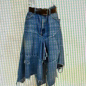 Deconstructed Denim Skirt